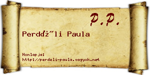 Perdéli Paula névjegykártya